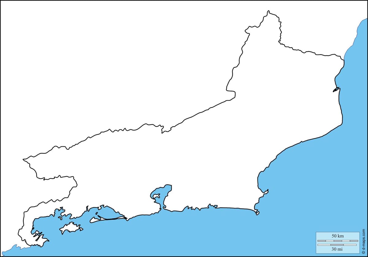 Rio de Janeiro útlínur kort