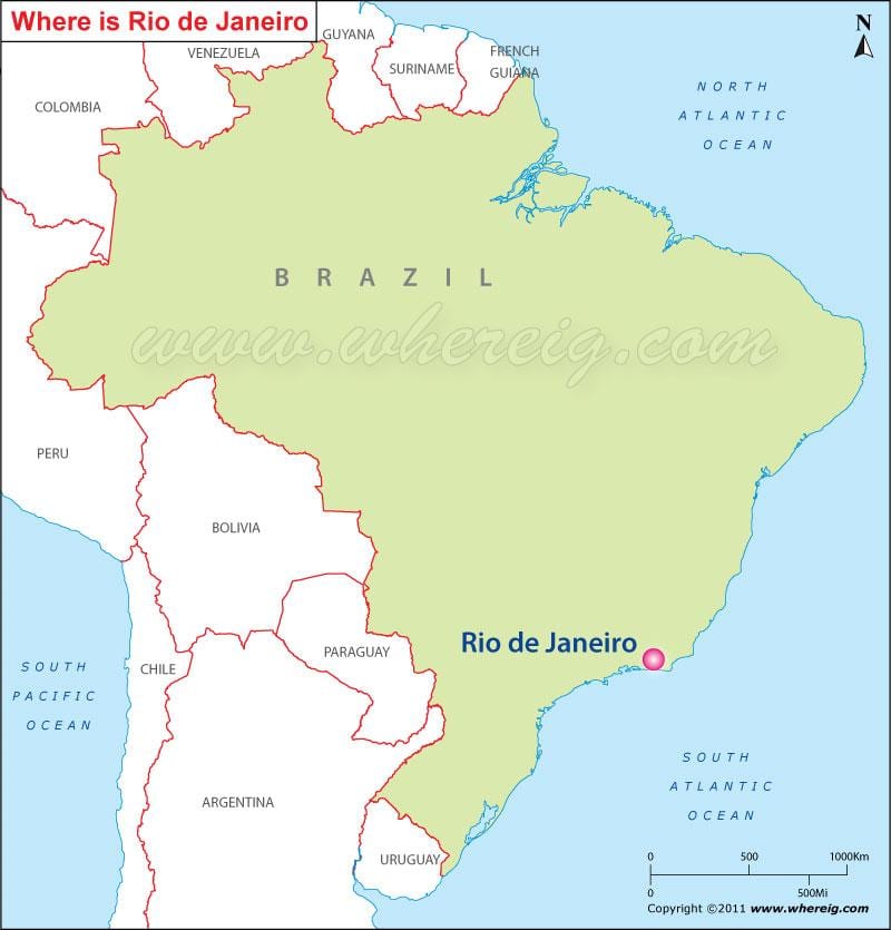 sýna Rio de Janeiro á korti