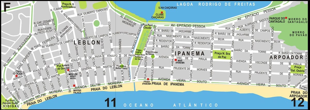 leblon Rio de Janeiro kort