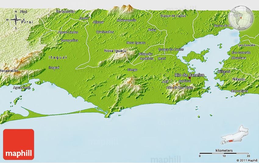 geographic kort af Rio