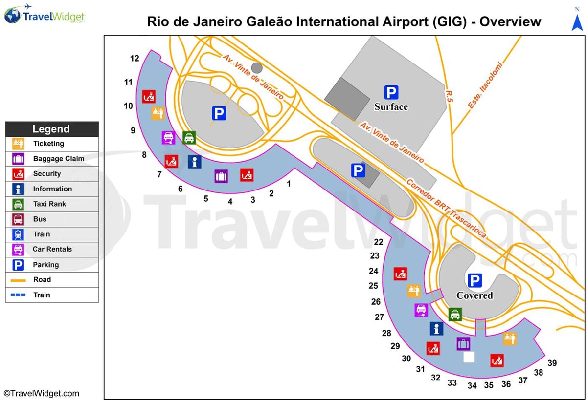 Rio de Janeiro gigg flugvöllur kort
