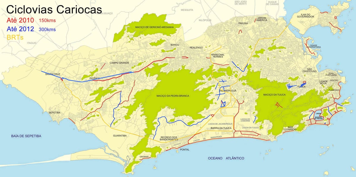 Rio de Janeiro hjólinu kort