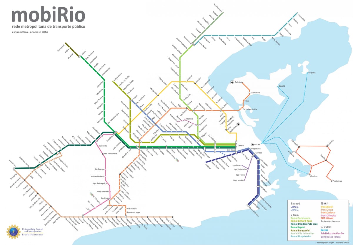 Rio de Janeiro sporvagn kort