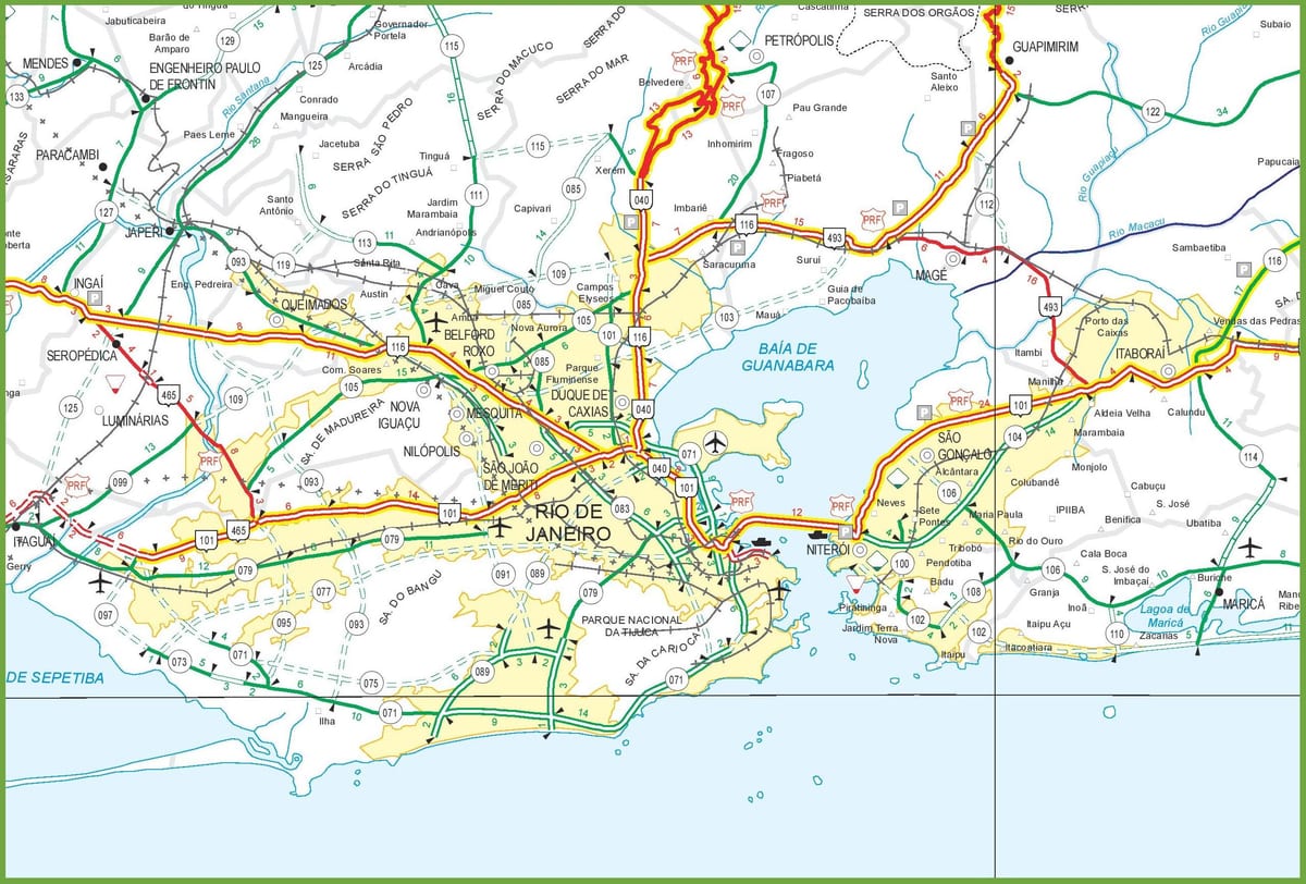 Rio de Janeiro vegakort